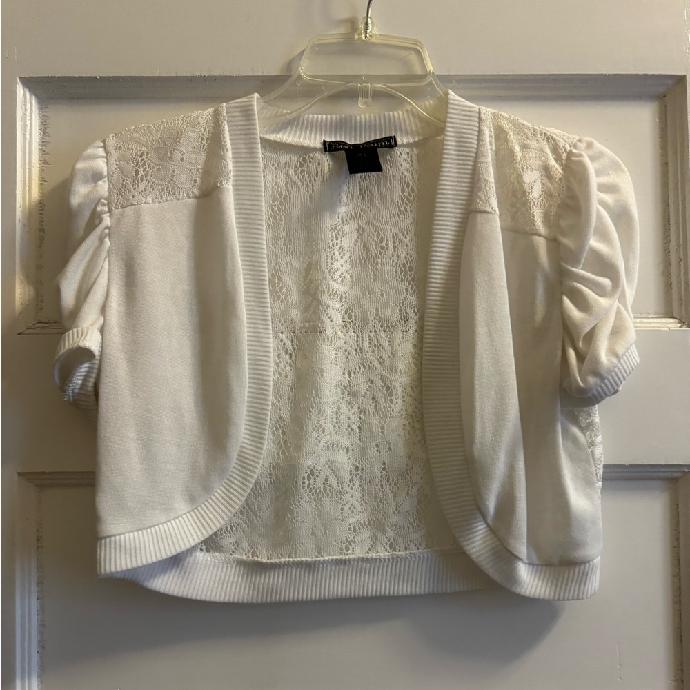 Women’s Red Paint White Sweater Size X-Large